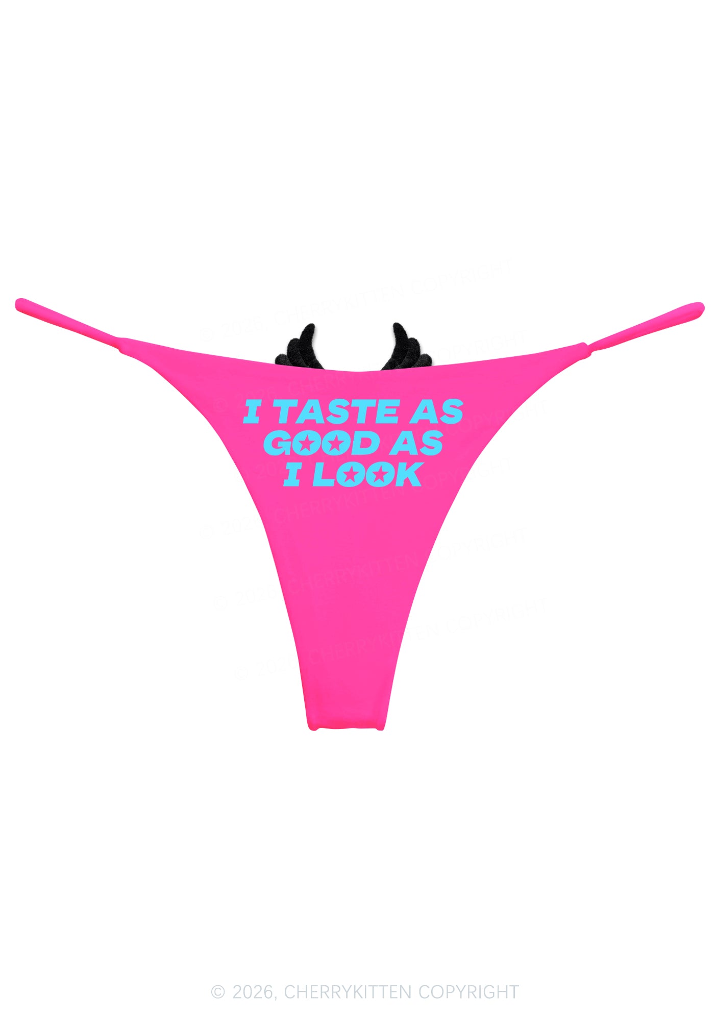 I Taste As Good As I Look Y2K Goth Angel Wings Bikini String Thong Cherrykitten