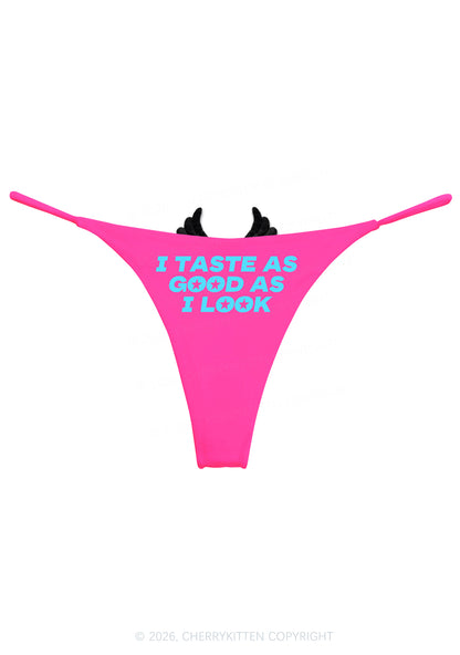 I Taste As Good As I Look Y2K Goth Angel Wings Bikini String Thong Cherrykitten