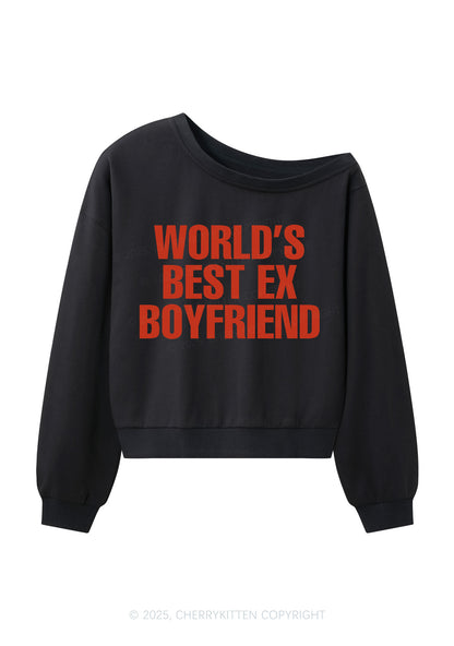 Best Ex Boyfriend Y2K Off Shoulder Sweatshirts Cherrykitten