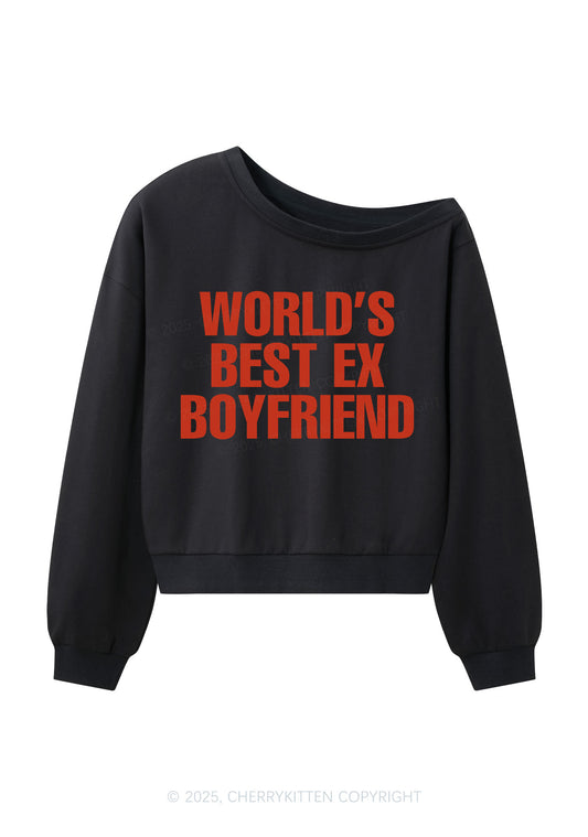 Best Ex Boyfriend Y2K Off Shoulder Sweatshirts Cherrykitten