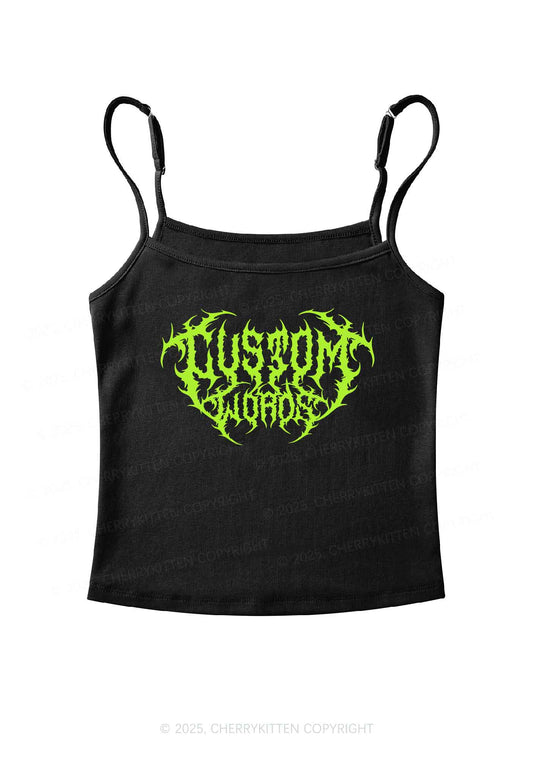 Custom Punk Words Y2K Spaghetti Strap Cami Cherrykitten