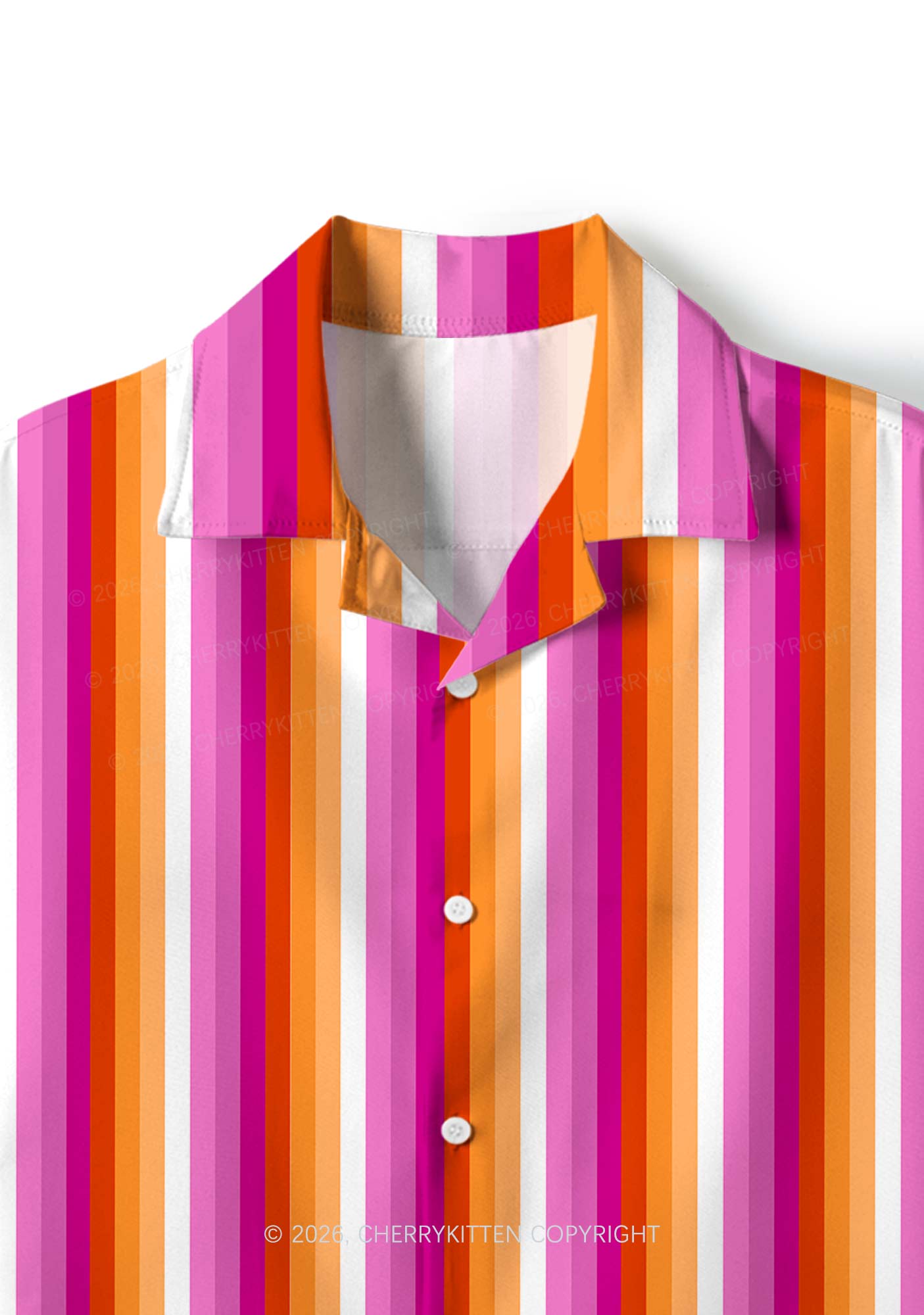 Lesbian Flag Pride Y2K Print Hawaiian Shirt Cherrykitten