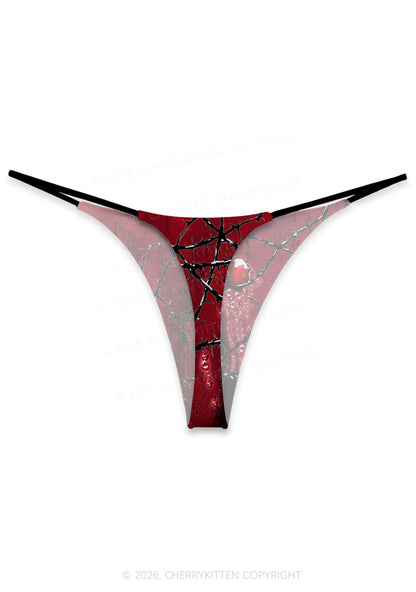 Thorned Ruby Y2K Print Bikini String Thong Cherrykitten