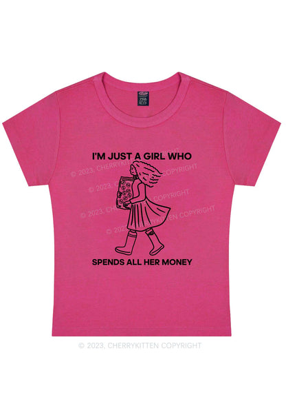 Curvy Spends All Money Y2K Baby Tee Cherrykitten