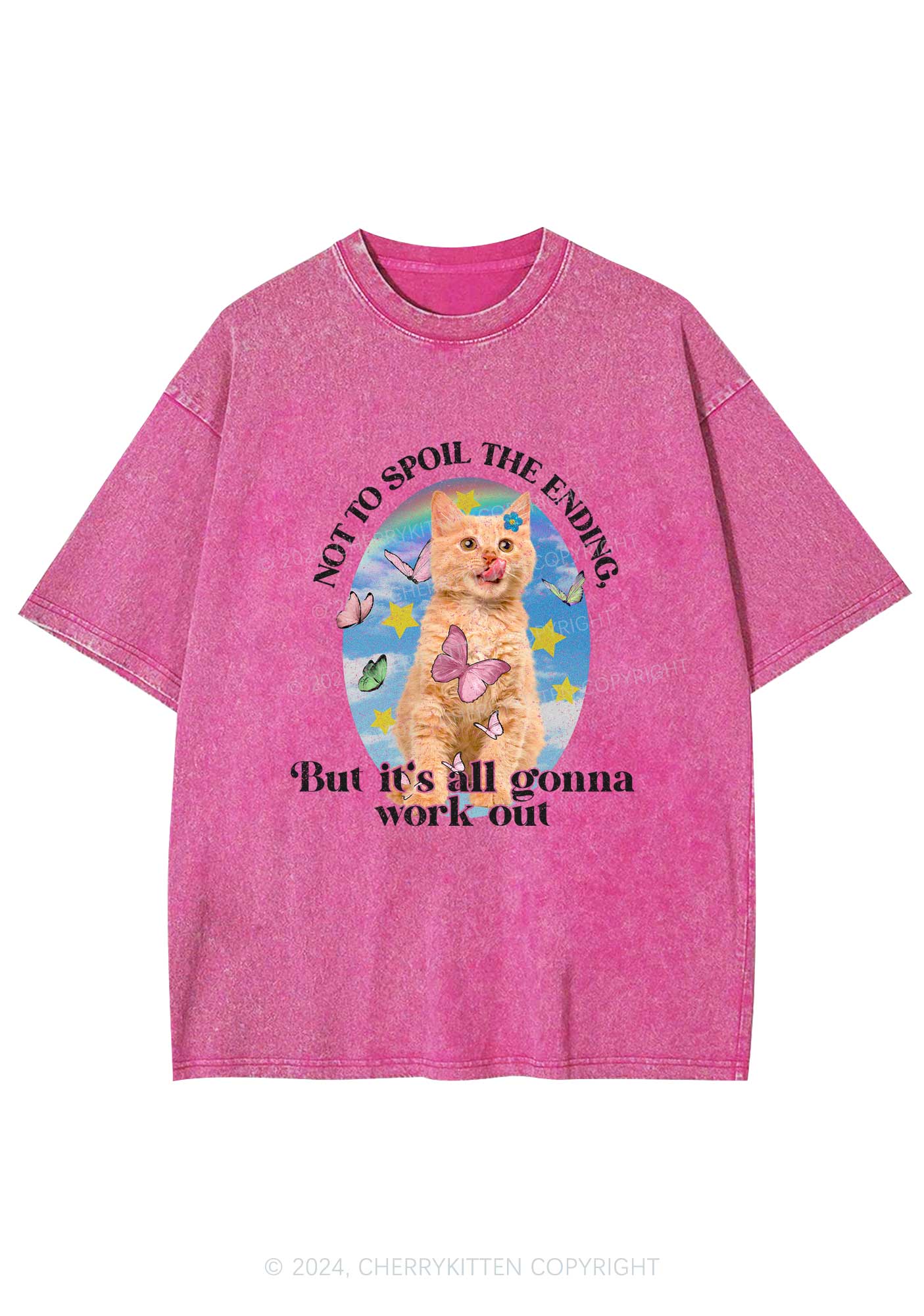 It's Gonna Work Out Y2K Washed Tee Cherrykitten