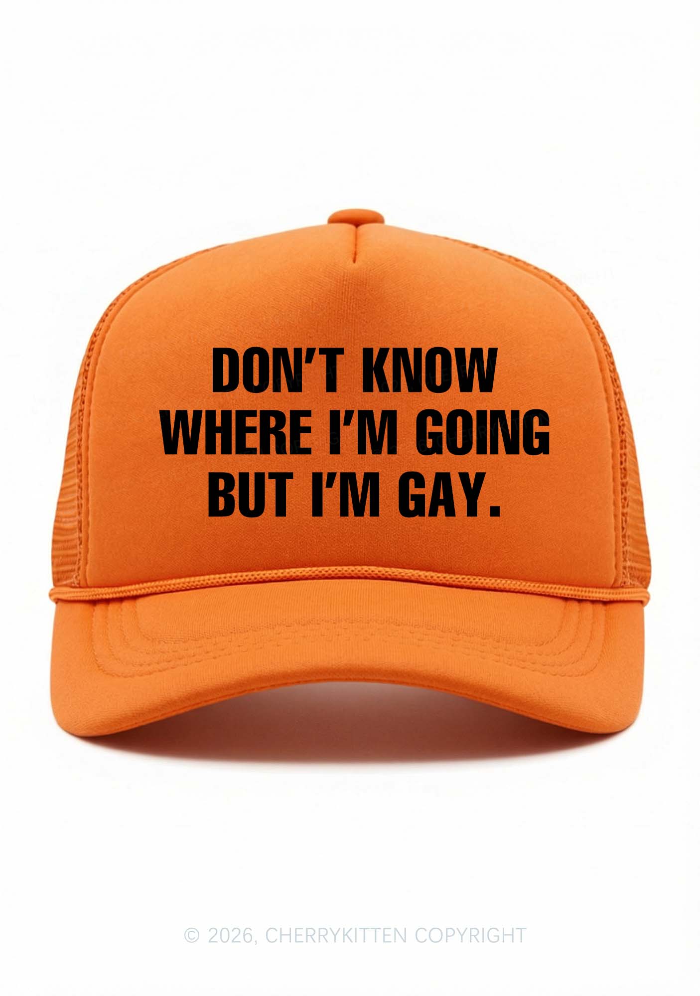 But Im Gay Pride Y2K Trucker Hat Cherrykitten
