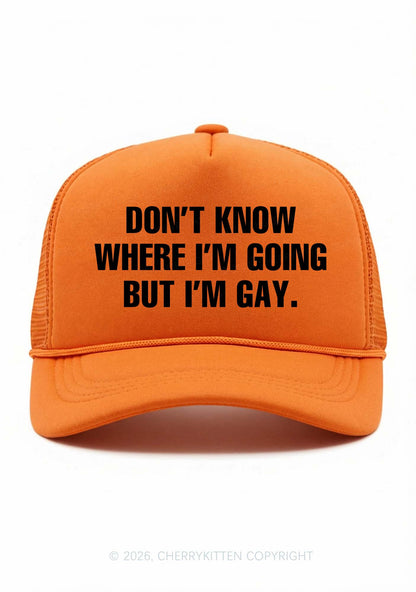 But Im Gay Pride Y2K Trucker Hat Cherrykitten