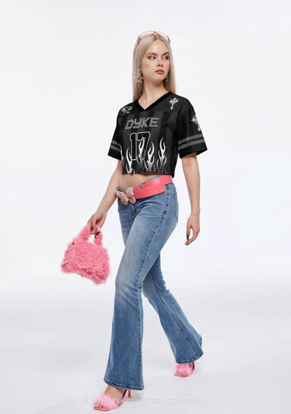 Custom Dyke Pride Y2K Crop Sport Jersey Shirts Cherrykitten