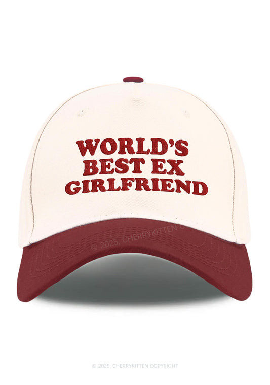 Embroidered Best Ex Girlfriend Y2K Color Block Baseball Cap Cherrykitten