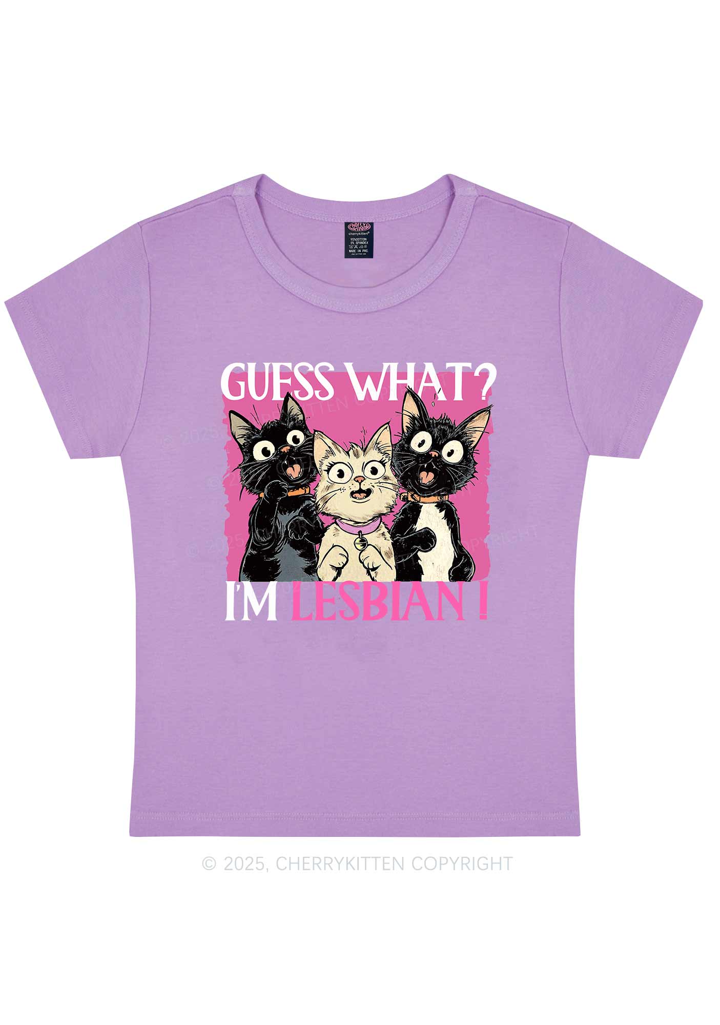 Im Lesbian Cat Pride Y2K Baby Tee Cherrykitten