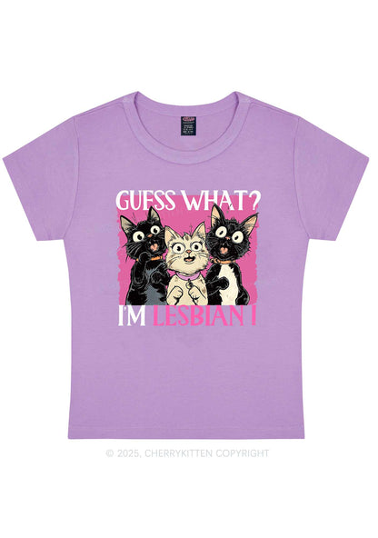 Im Lesbian Cat Pride Y2K Baby Tee Cherrykitten
