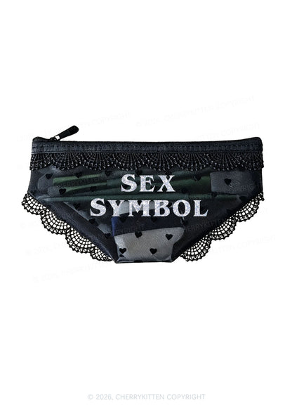 Glitter Sx Symbol Y2K Briefs Shape Cosmetic Pouch Cherrykitten