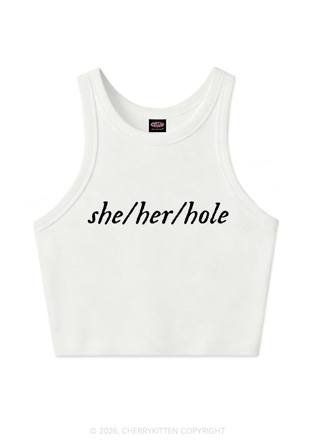 She Her Hole Pride Y2K Crop Tank Top Cherrykitten