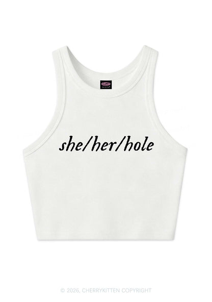 She Her Hole Pride Y2K Crop Tank Top Cherrykitten
