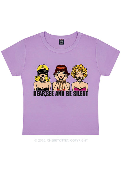 Hear See Be Silent Y2K Baby Tee Cherrykitten