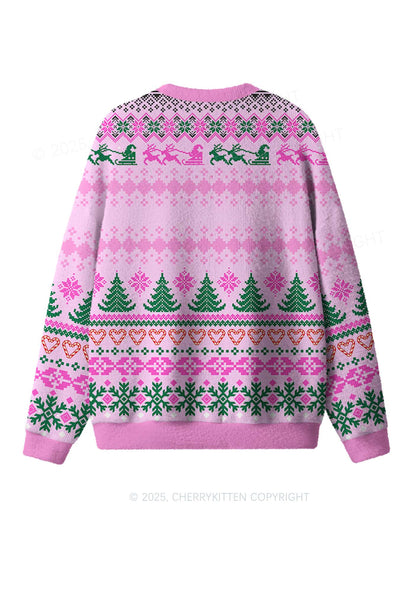 Christmas Cow Y2K Christmas Knit Sweatshirt Cherrykitten