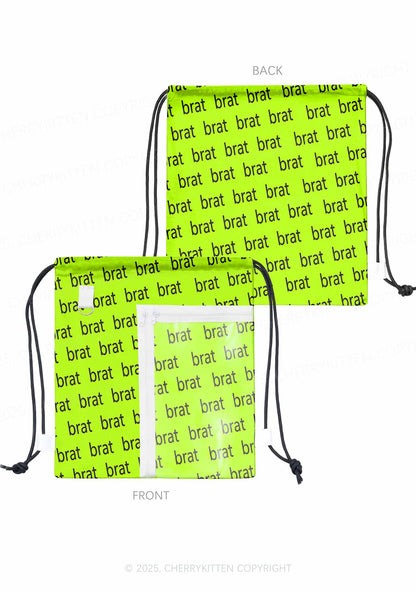 Brat Summer Y2K Drawstring Itabag Backpack Cherrykitten