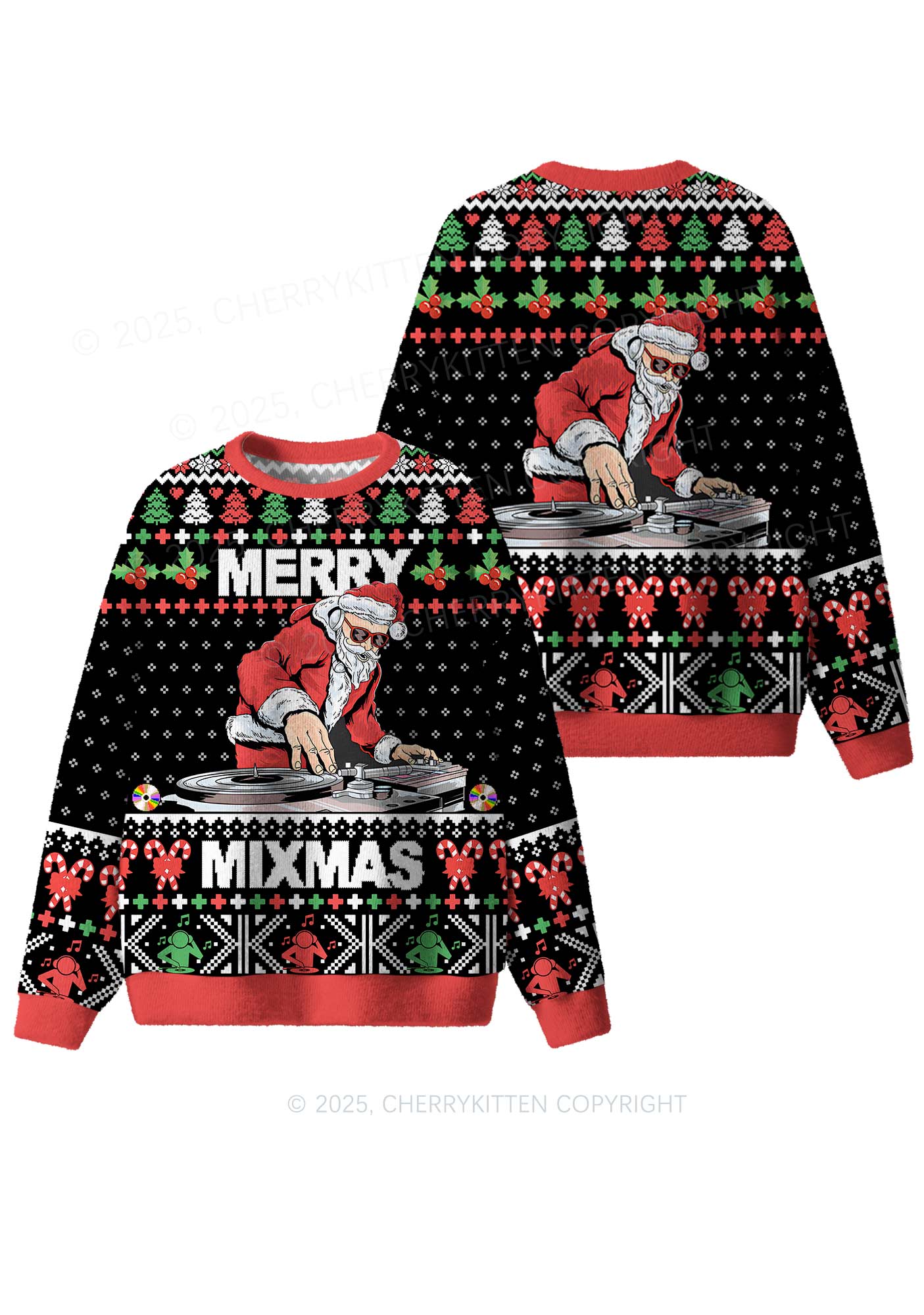 Marry Mixmas Y2K Christmas Knit Sweatshirt Cherrykitten