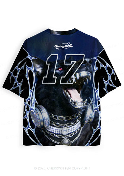 Black Wolf DJ Y2K Sport Jersey Shirts Cherrykitten