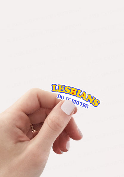 Lesbians Do It Better Pride 1pc Y2K Sticker Cherrykitten