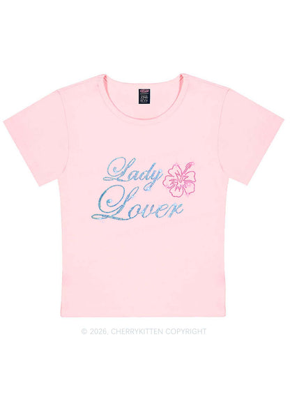 Rhinestone Lady Lover Pride Y2K Baby Tee Cherrykitten
