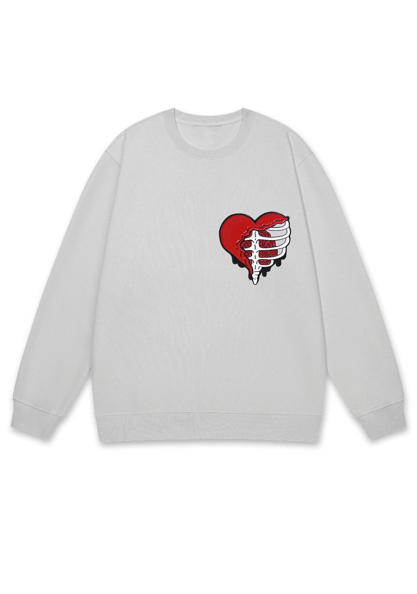 Heart Skeleton Halloween Y2K Sweatshirt Cherrykitten
