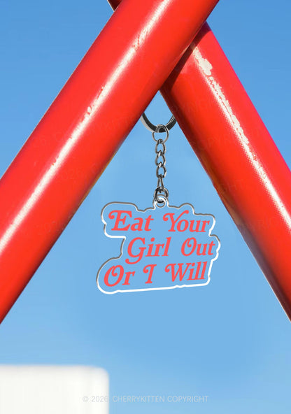 Eat Your Girl Out 1Pc Y2K Keychain Cherrykitten