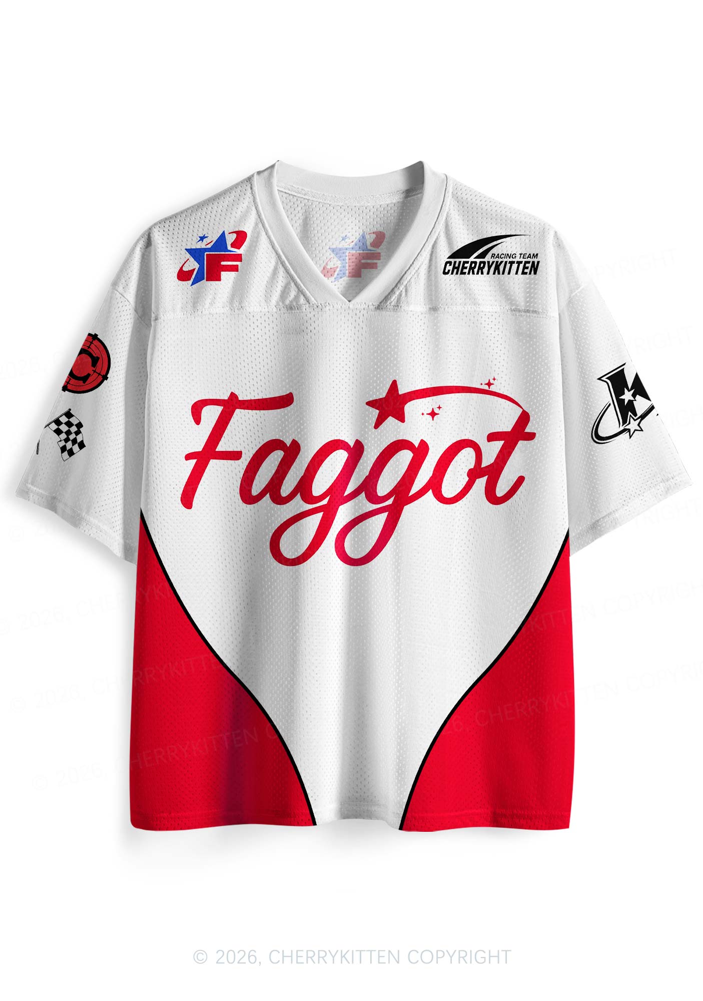 Red Faggot Star Pride Y2K Sport Jersey Shirts Cherrykitten