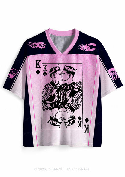 Pink Gradient Gay King Pride Y2K Sport Jersey Shirts Cherrykitten