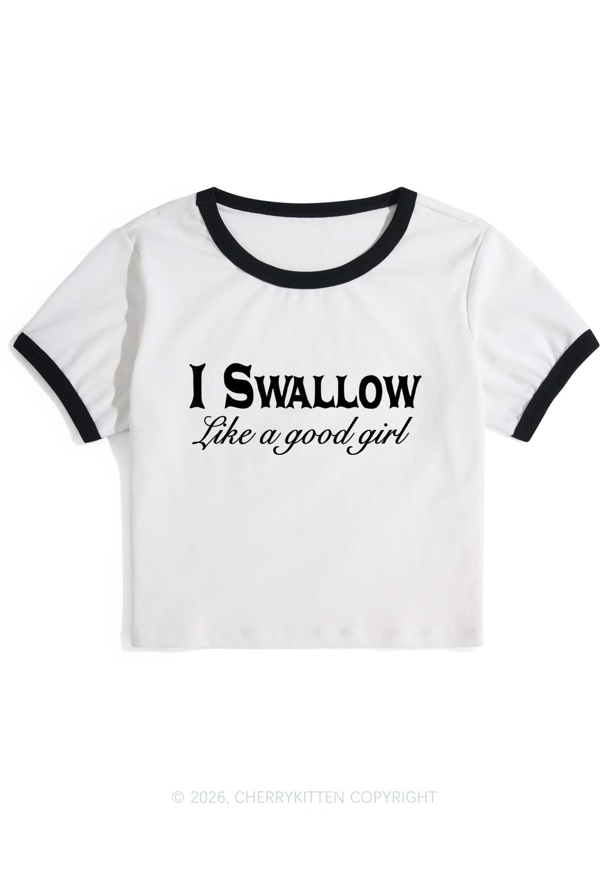 Swallow Like Good Girl Y2K Ringer Tee Cherrykitten