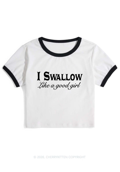 Swallow Like Good Girl Y2K Ringer Tee Cherrykitten