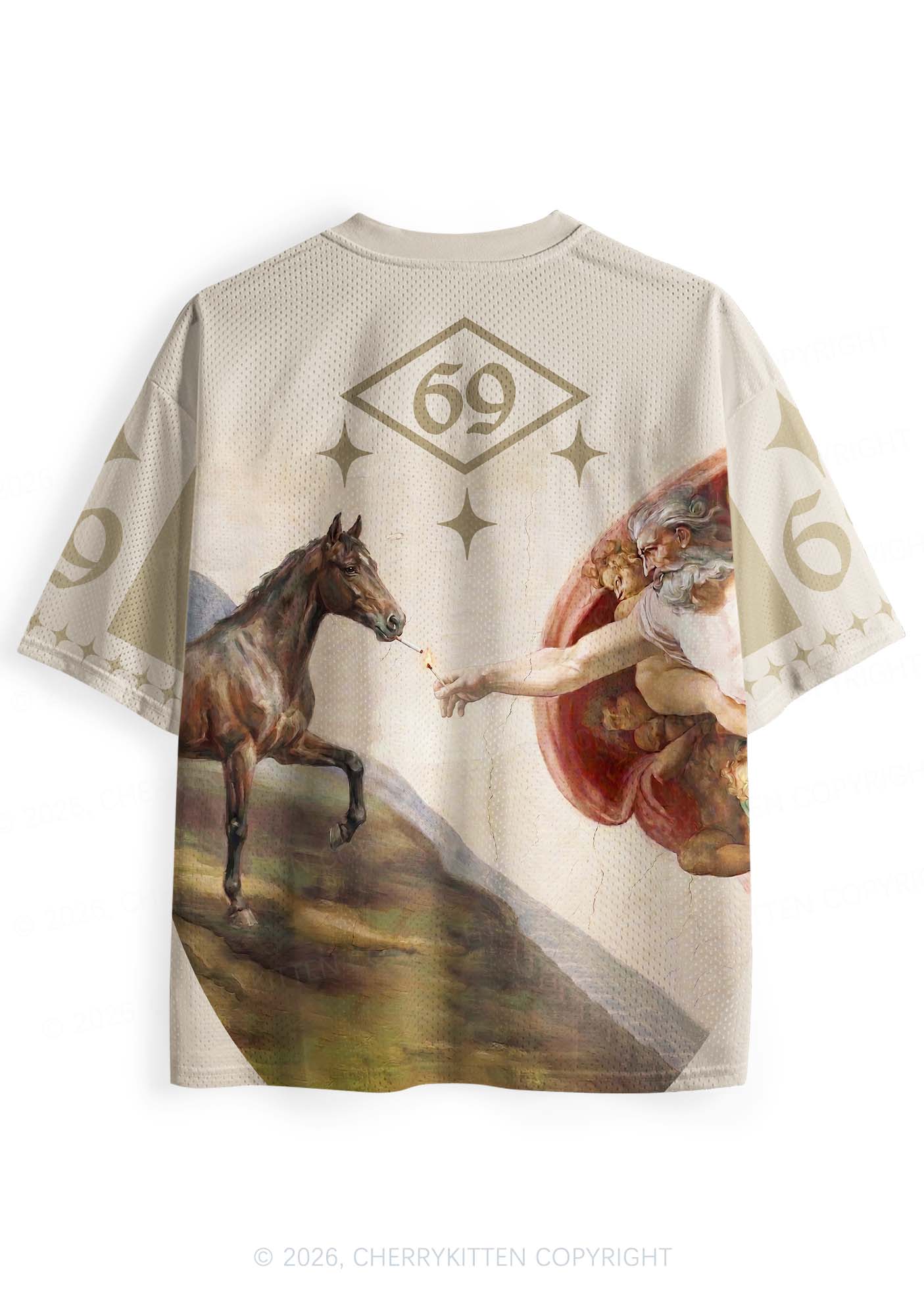 God Smoking Horse Y2K Sport Jersey Shirts Cherrykitten