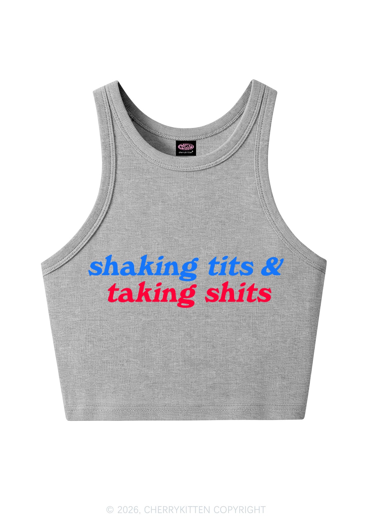 Shaking Txts Taking Shxts Y2K Crop Tank Top Cherrykitten