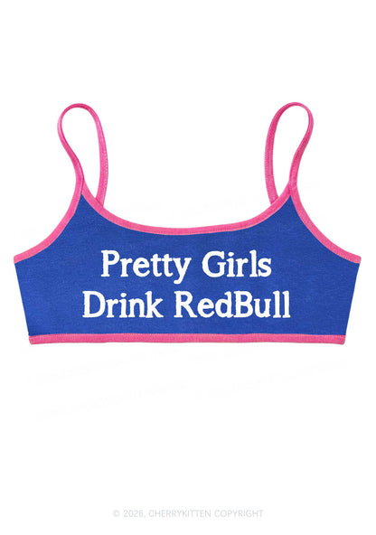 Pretty Girls Drink Red Y2K Super Crop Cami Cherrykitten