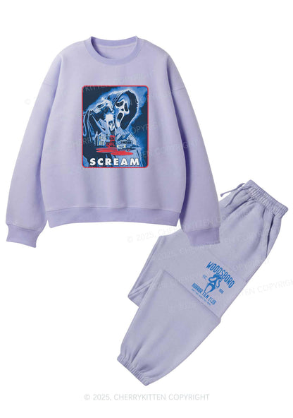 Halloween Scream Y2K Fleece Sweatshirts Set Cherrykitten