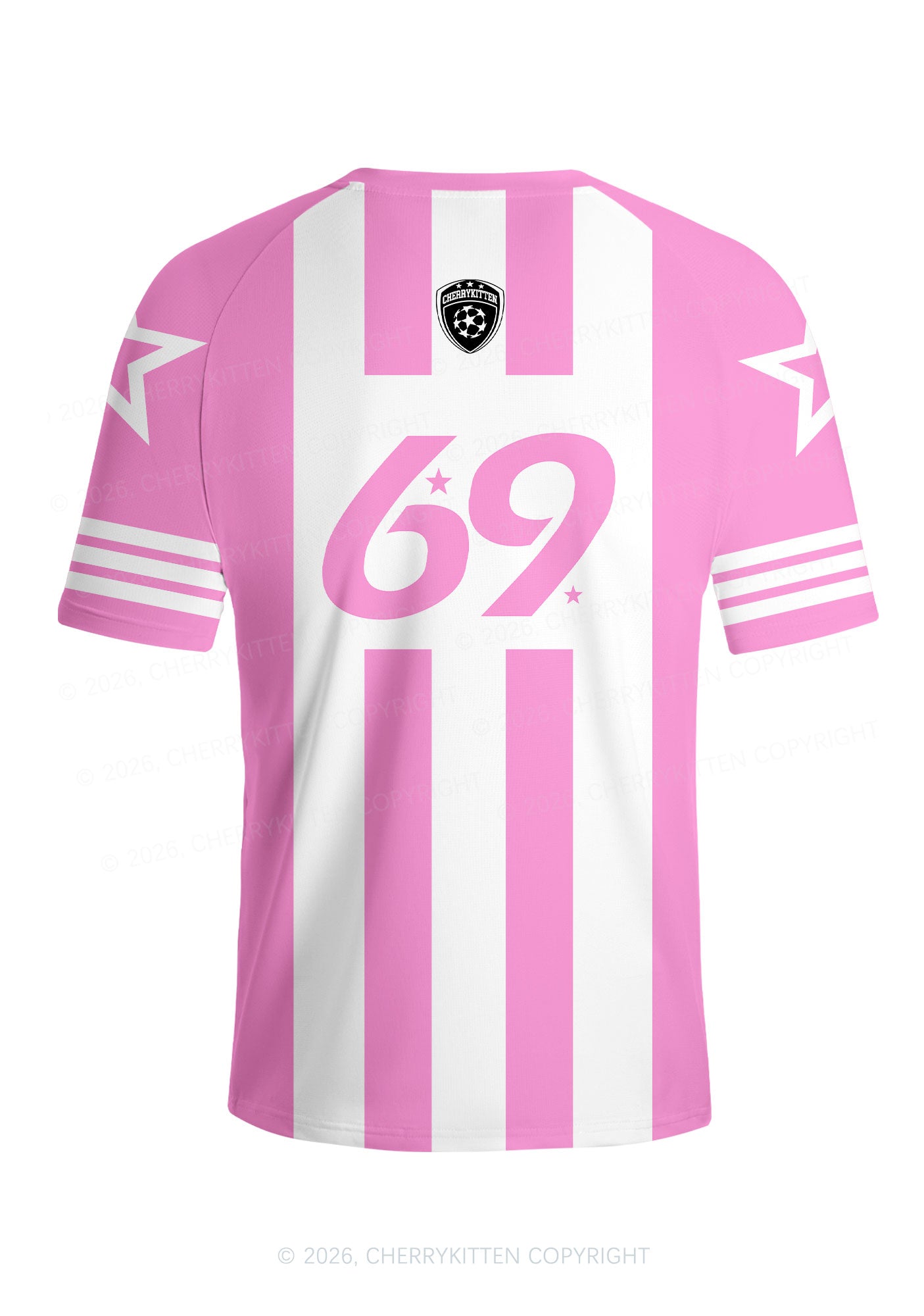 Alpha Male Pink White Stripes Pride Y2K Football Jersey Shirts Cherrykitten