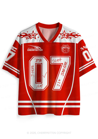 Custom Red Korean Boys Y2K Sport Jersey Shirts Cherrykitten