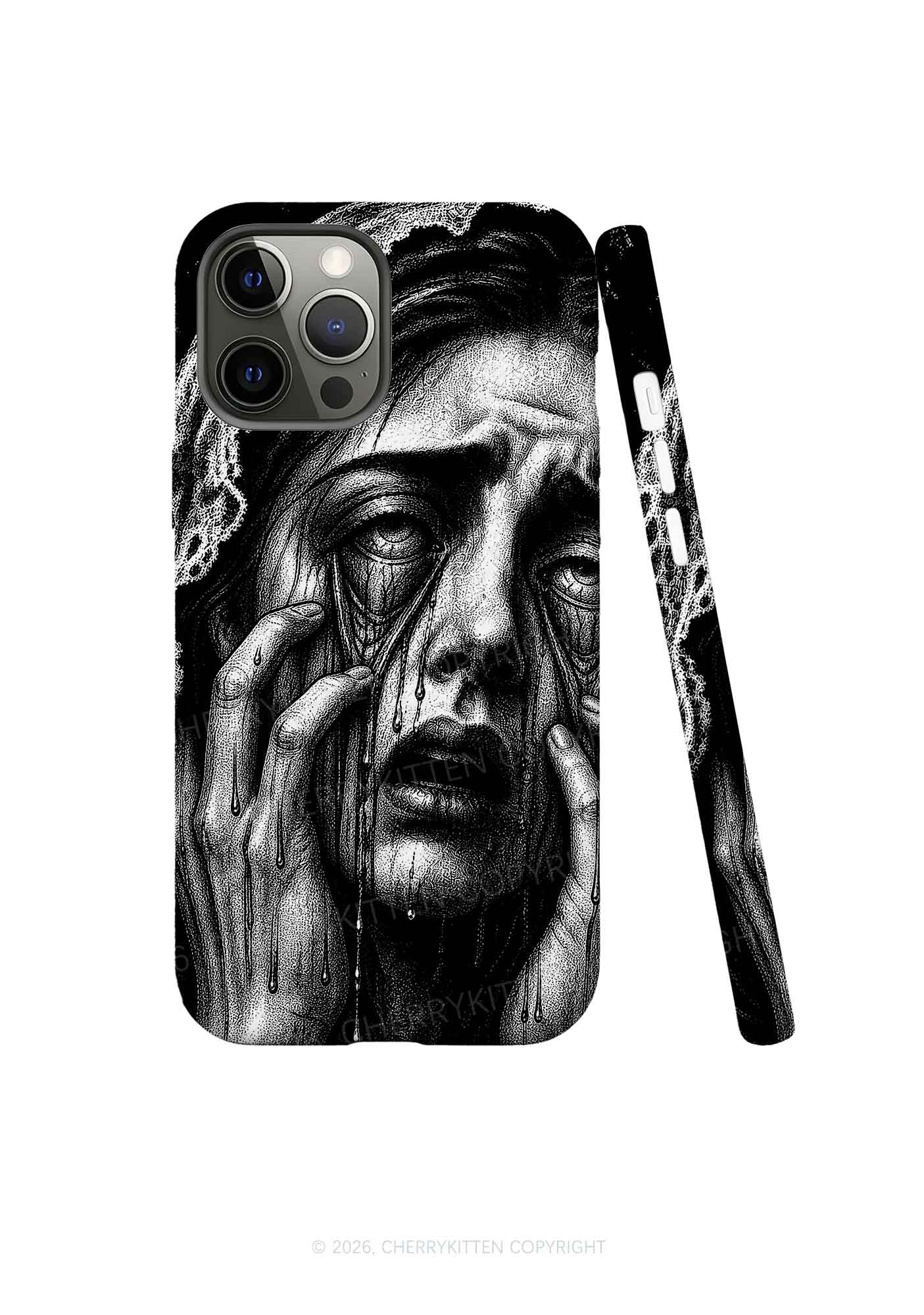 Halloween Veiled Crying Woman Y2K Phone Case Cherrykitten