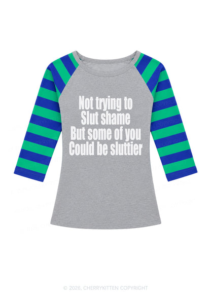 Not Trying To Slxt Shame Y2K Raglan Sleeve Crop Top Cherrykitten