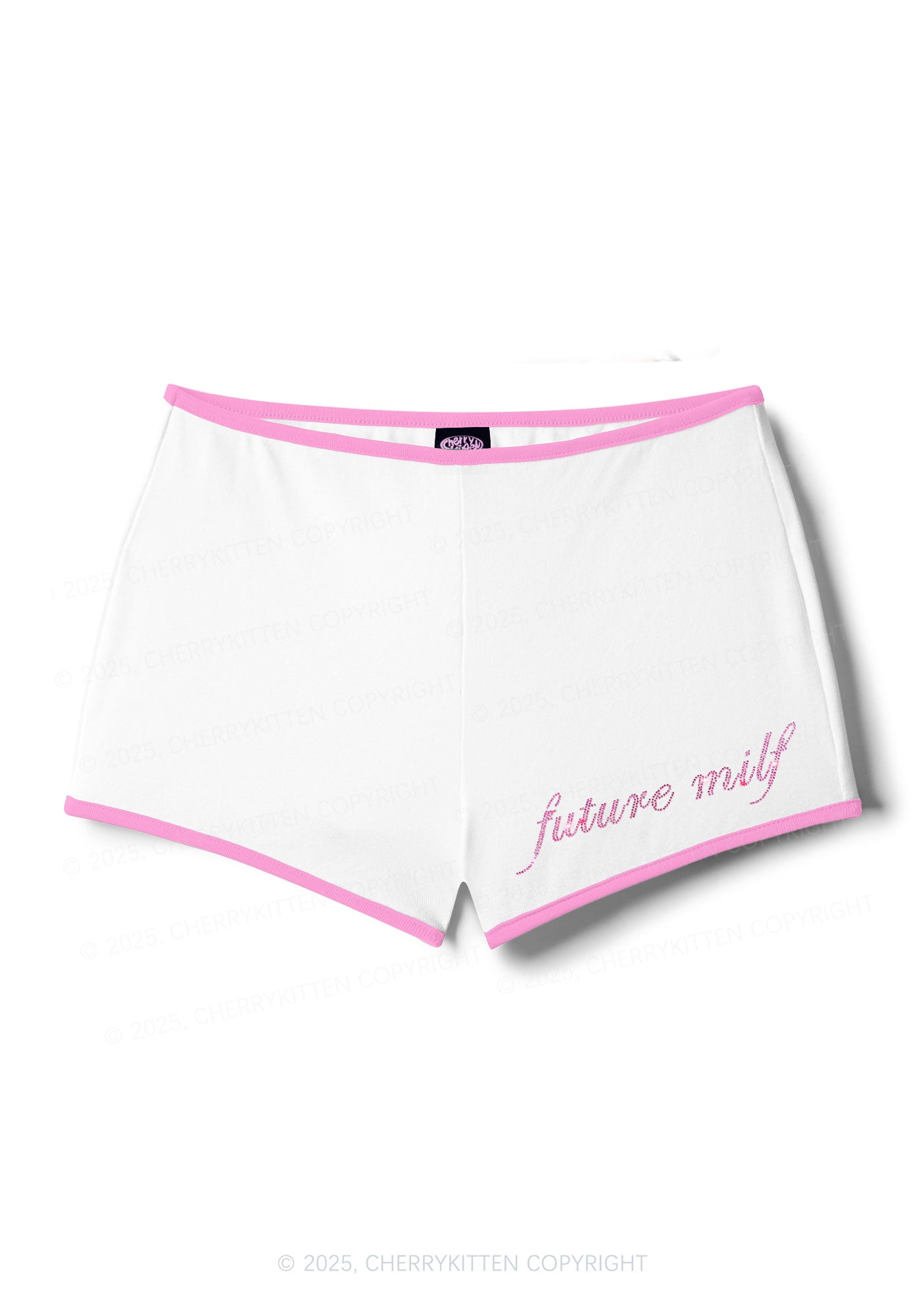 Rhinestone Pink Future Mxxfs Y2K Booty Shorts Cherrykitten