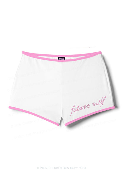 Rhinestone Pink Future Mxxfs Y2K Booty Shorts Cherrykitten