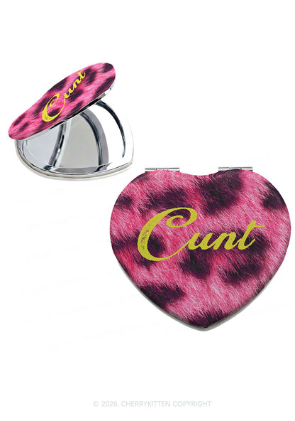 Pink Leopard Cxxt Y2K Folding Makeup Mirror Cherrykitten