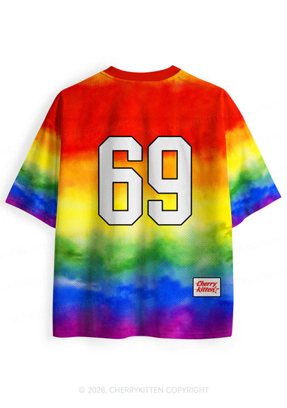 Custom Rainbow Flag Pride Y2K Sport Jersey Shirts Cherrykitten