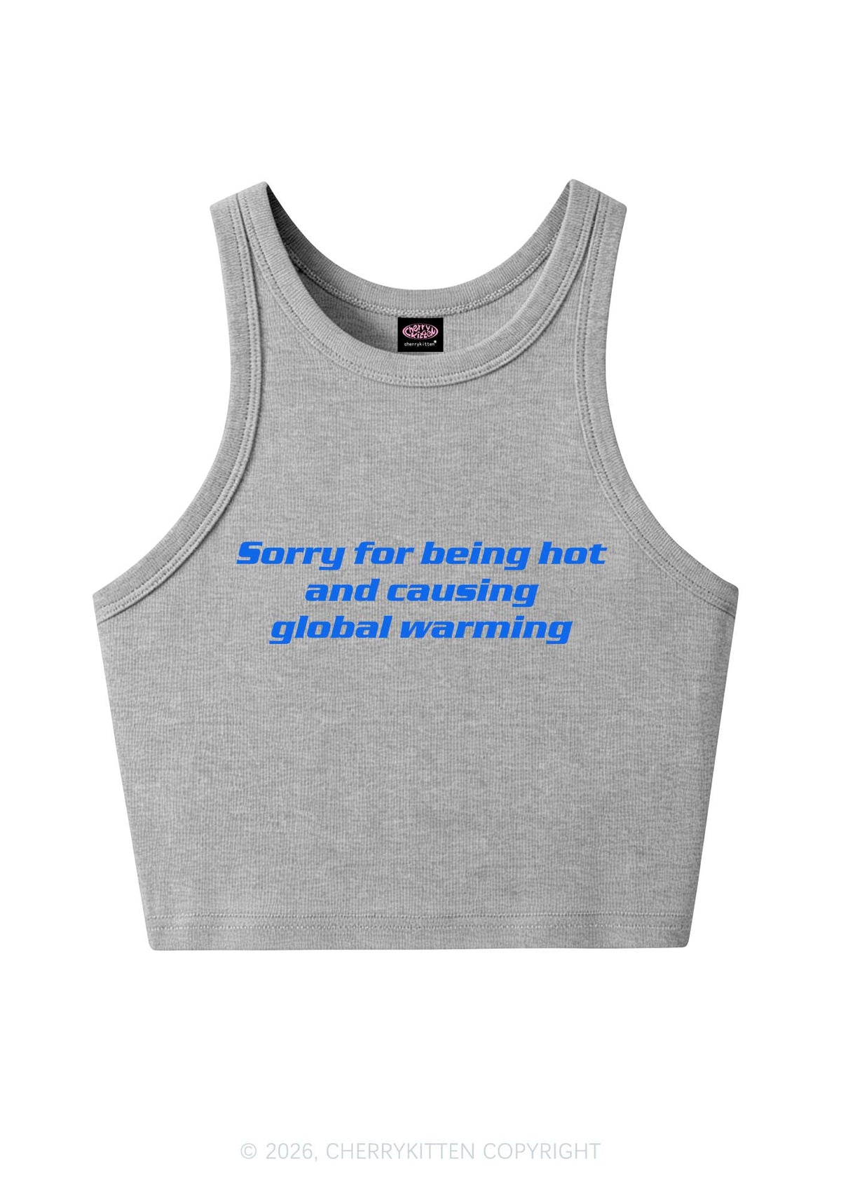 Sorry For Causing Global Warming Y2K Crop Tank Top Cherrykitten