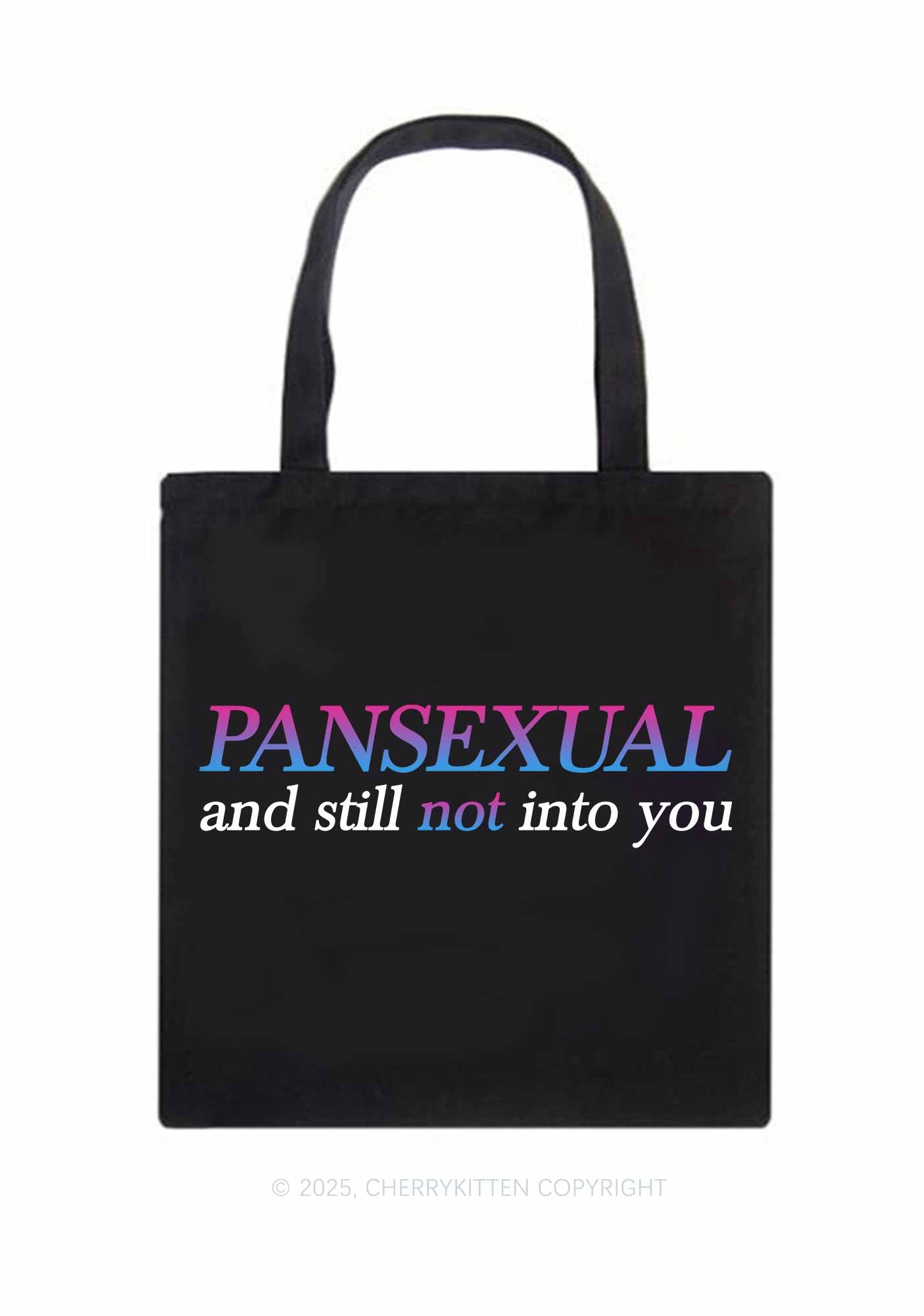 Pansexual Still Not Into You Pride Y2K Canvas Tote Bag Cherrykitten