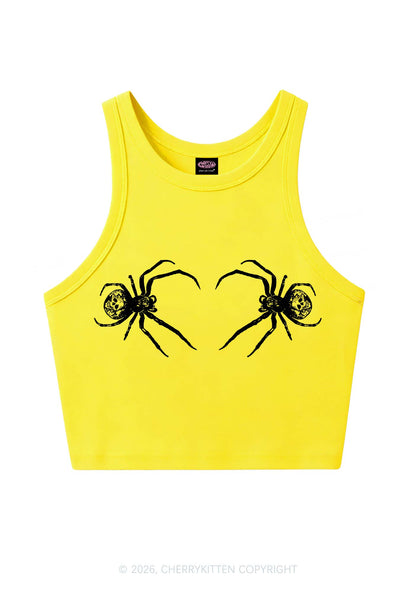 Skull Spider Y2K Crop Tank Top Cherrykitten