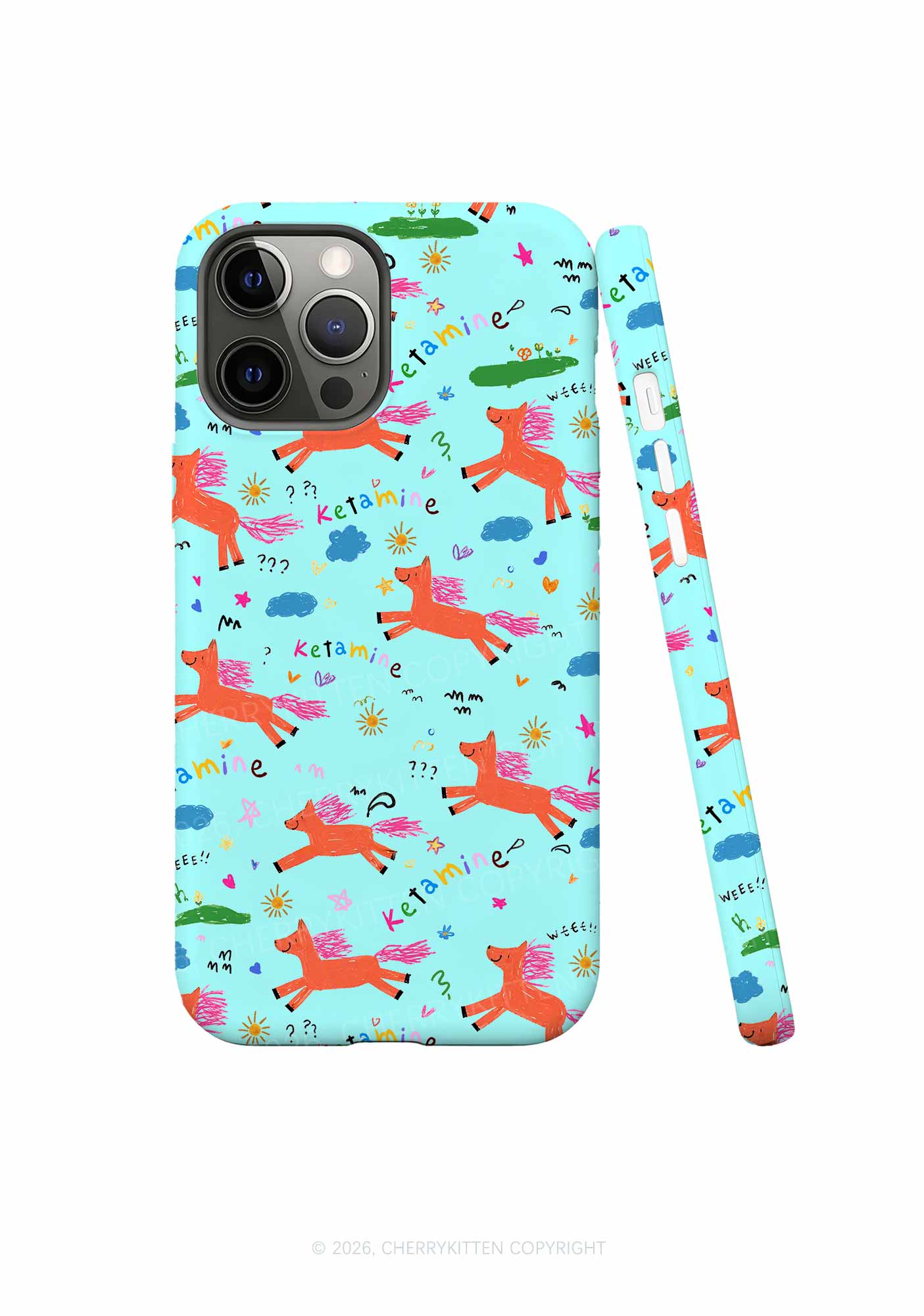 Orange Pony On Mint Green Y2K Phone Case Cherrykitten