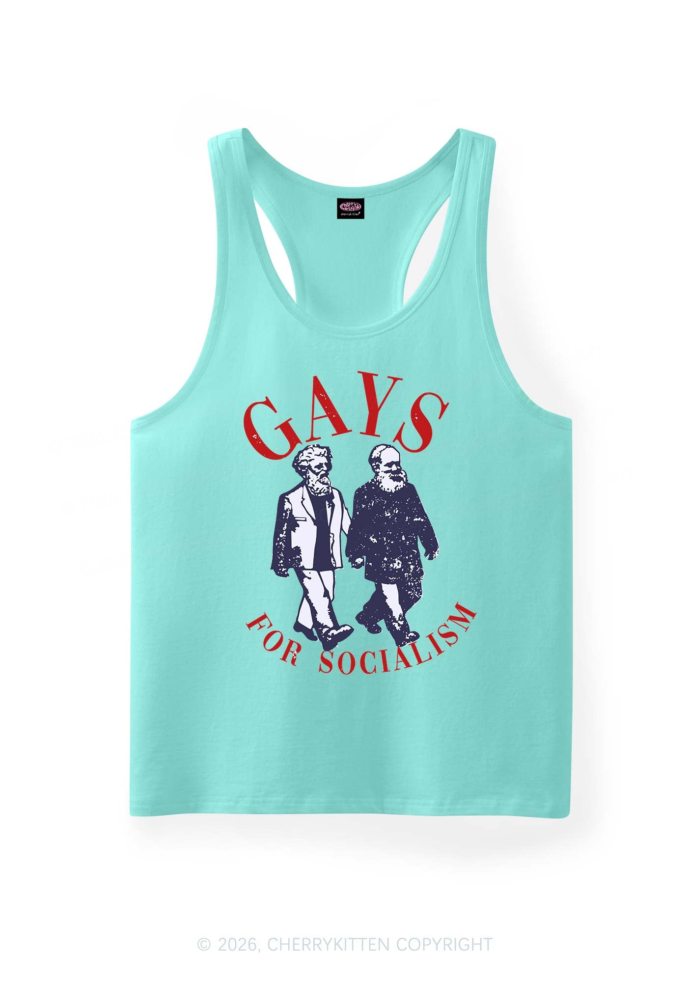 Gays For Socialism Pride Y2K Men Racerback Tank Top Cherrykitten