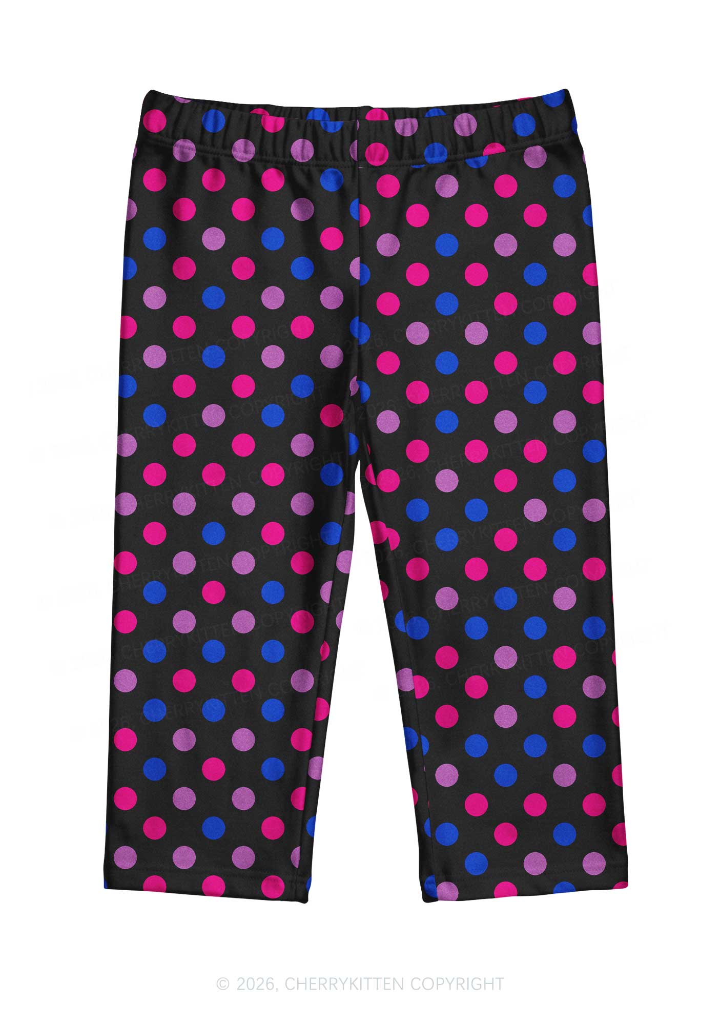 Bisexual Dots Y2K Print Capri Pants Cherrykitten