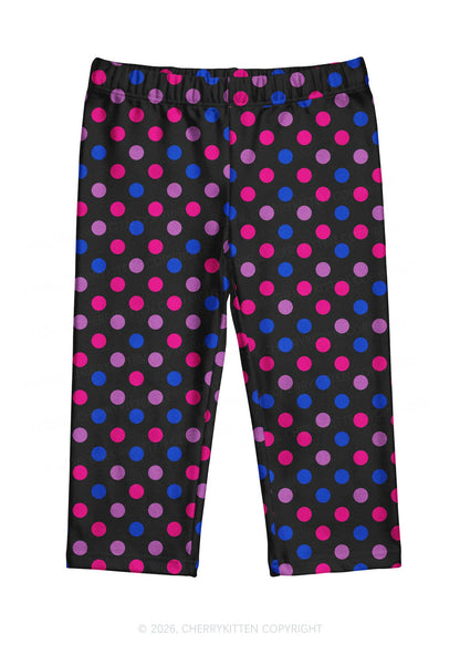 Bisexual Dots Y2K Print Capri Pants Cherrykitten
